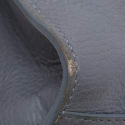 Pre Owned Aigner Dusty Blue Leather Satchel