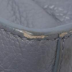 Pre Owned Aigner Dusty Blue Leather Satchel