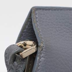 Pre Owned Aigner Dusty Blue Leather Satchel