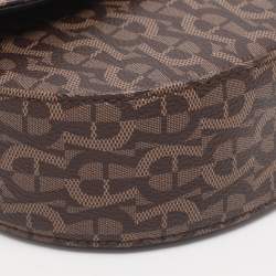 Pre Owned Aigner Brown Coated Canvas Ava Chain Crossbody Bags