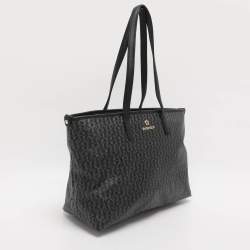 Pre Owned Aigner Black/Grey Signature Coated Canvas Shopper Tote