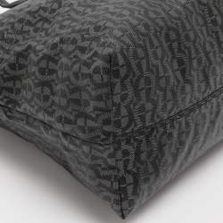 Pre Owned Aigner Black/Grey Signature Coated Canvas Shopper Tote