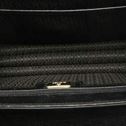 مملوكة مسبقًا Aigner Genoveva Black/White Printed Leather Shoulder Bag