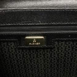 مملوكة مسبقًا Aigner Genoveva Black/White Printed Leather Shoulder Bag