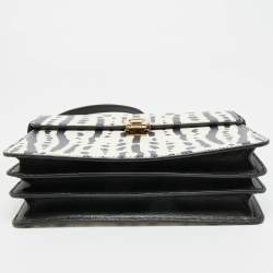 مملوكة مسبقًا Aigner Genoveva Black/White Printed Leather Shoulder Bag