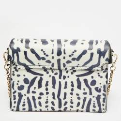 مملوكة مسبقًا Aigner Genoveva Black/White Printed Leather Shoulder Bag