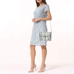 مملوكة مسبقًا Aigner Genoveva Black/White Printed Leather Shoulder Bag