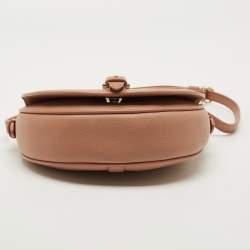 Pre Owned Aigner Adria Rosy Brown Leather Crossbody Bag