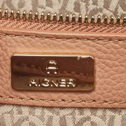 Pre Owned Aigner Adria Rosy Brown Leather Crossbody Bag