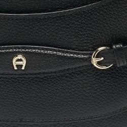 مملوكة مسبقًا حقيبة كتف صغيرة أيغنر جلد سوداء