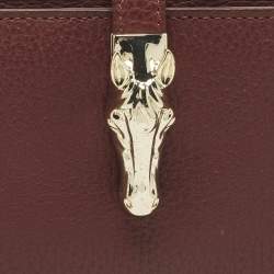 Pre Owned محفظة أيغنر جلد كافالو نوت وبطاقة بنفسجي بورغندي