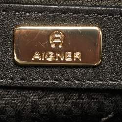 مملوكة مسبقًا Aigner Cavallina Black Leather Tote