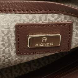 Pre Owned Aigner Selena Brown Leather Hobo
