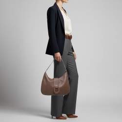 Pre Owned Aigner Selena Brown Leather Hobo