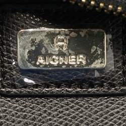 Pre Owned Aigner Carol Mini Black Leather Tote