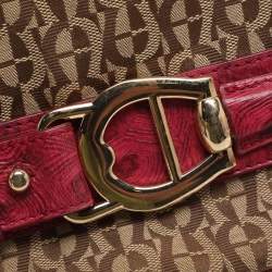 مملوكة مسبقًا Aigner Beige/Pink Signature Canvas and Leather Tote