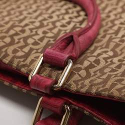 مملوكة مسبقًا Aigner Beige/Pink Signature Canvas and Leather Tote