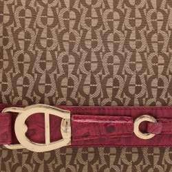 مملوكة مسبقًا Aigner Beige/Pink Signature Canvas and Leather Tote