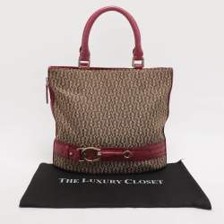 مملوكة مسبقًا Aigner Beige/Pink Signature Canvas and Leather Tote