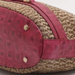 مملوكة مسبقًا Aigner Beige/Pink Signature Canvas and Leather Tote