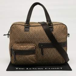 مملوكة مسبقًا Aigner Front Pocket Brown/Beige Monogram Canvas and Leather Laptop Bag
