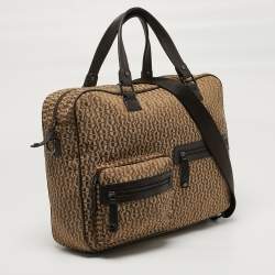 مملوكة مسبقًا Aigner Front Pocket Brown/Beige Monogram Canvas and Leather Laptop Bag