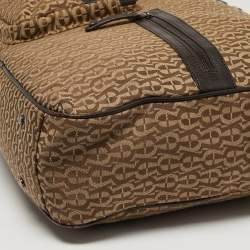 مملوكة مسبقًا Aigner Front Pocket Brown/Beige Monogram Canvas and Leather Laptop Bag