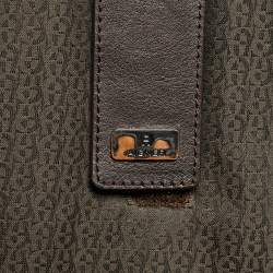 مملوكة مسبقًا Aigner Front Pocket Brown/Beige Monogram Canvas and Leather Laptop Bag
