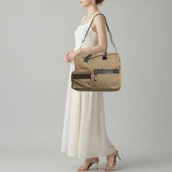 مملوكة مسبقًا Aigner Front Pocket Brown/Beige Monogram Canvas and Leather Laptop Bag