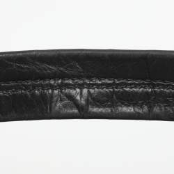 مملوكة مسبقًا Aigner Black Croc Embossed Leather Hobo