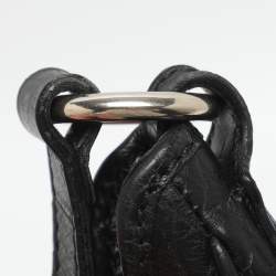 مملوكة مسبقًا Aigner Black Croc Embossed Leather Hobo