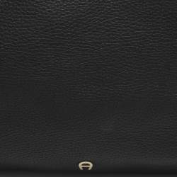 Pre Owned Aigner Black Leather Satchel