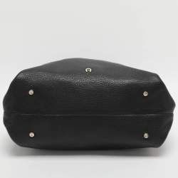 Pre Owned Aigner Black Leather Satchel