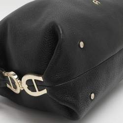 Pre Owned Aigner Black Leather Satchel