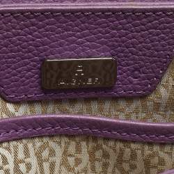 Pre Owned Aigner Genoveva Purple Leather Flap Top Handle Bag