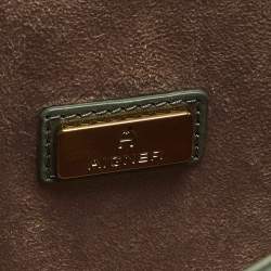 Pre Owned Aigner Pria Green Logo Embossed Leather Crossbody Bag