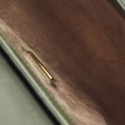 Pre Owned Aigner Pria Green Logo Embossed Leather Crossbody Bag