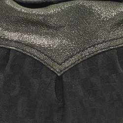 مملوكة مسبقًا Aigner Black/Green Jacquard Canvas and Iridescent Leather Shoulder Bag