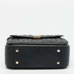 مملوكة مسبقًا حقيبة يد علوية جلد منقوشة بشعار أسود صغيرة ومحفظة من آيغنر جينوفيفا