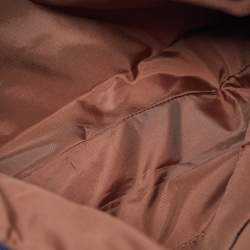 Pre Owned Aigner I Love A Blue/Brown Nylon Zip Satchel