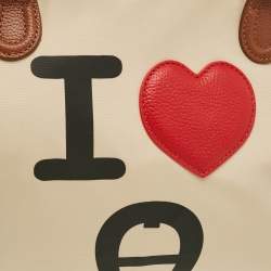 مملوكة مسبقًا Aigner I Love A Beige/Brown Nylon Zip Satchel