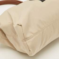 مملوكة مسبقًا Aigner I Love A Beige/Brown Nylon Zip Satchel