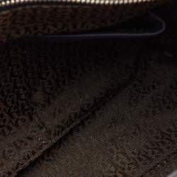 Pre Owned Aigner Navy Blue Leather Top Zip Satchel