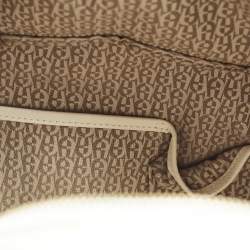 Pre Owned Aigner Icon Magenta/White Signature Printed Coated Canvas Backpack