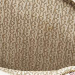 Pre Owned Aigner Icon Magenta/White Signature Printed Coated Canvas Backpack