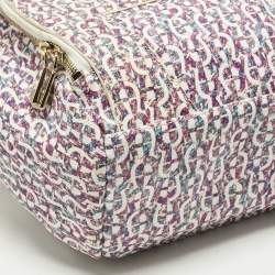 Pre Owned Aigner Icon Magenta/White Signature Printed Coated Canvas Backpack