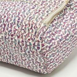 Pre Owned Aigner Icon Magenta/White Signature Printed Coated Canvas Backpack