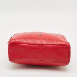 مملوكة مسبقًا Aigner Double Zip Red Leather Shoulder Bag