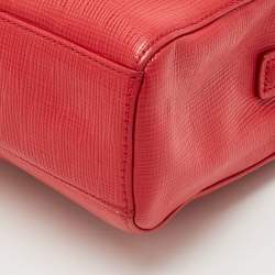 مملوكة مسبقًا Aigner Double Zip Red Leather Shoulder Bag