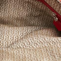 مملوكة مسبقًا Aigner Double Zip Red Leather Shoulder Bag